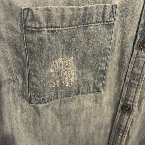 True Craft Women’s Distressed Denim Button Front Shirt Dress Size 2X - Picture 2 of 8